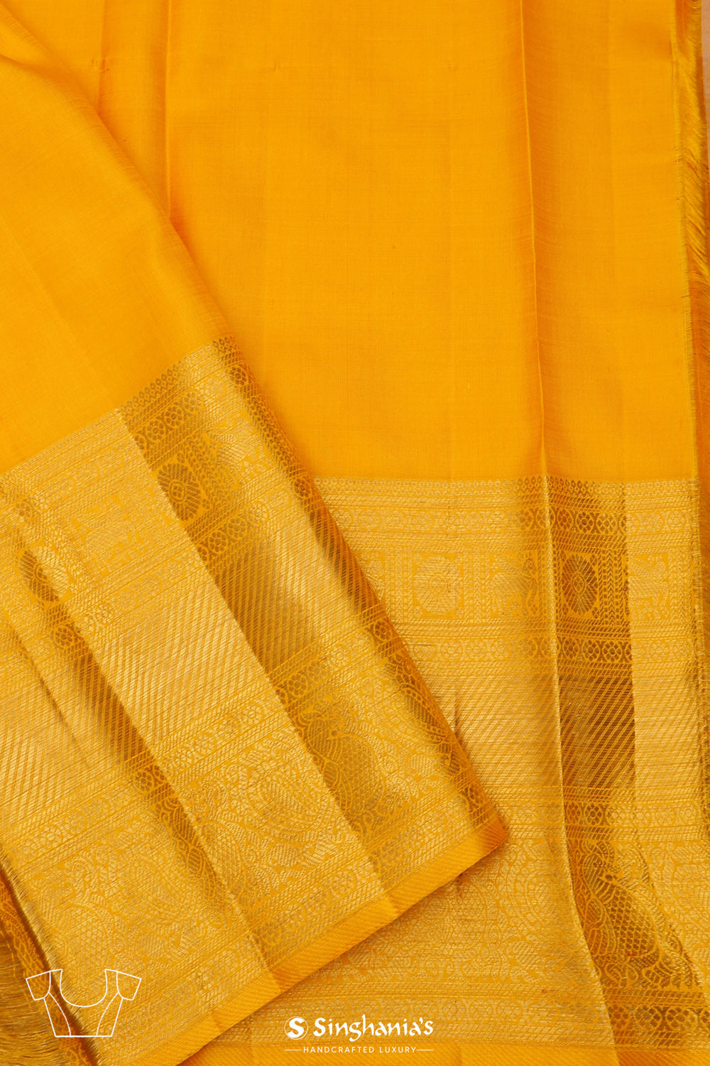 Arabian Gold Floral Jaal Kanjivaram Silk Saree