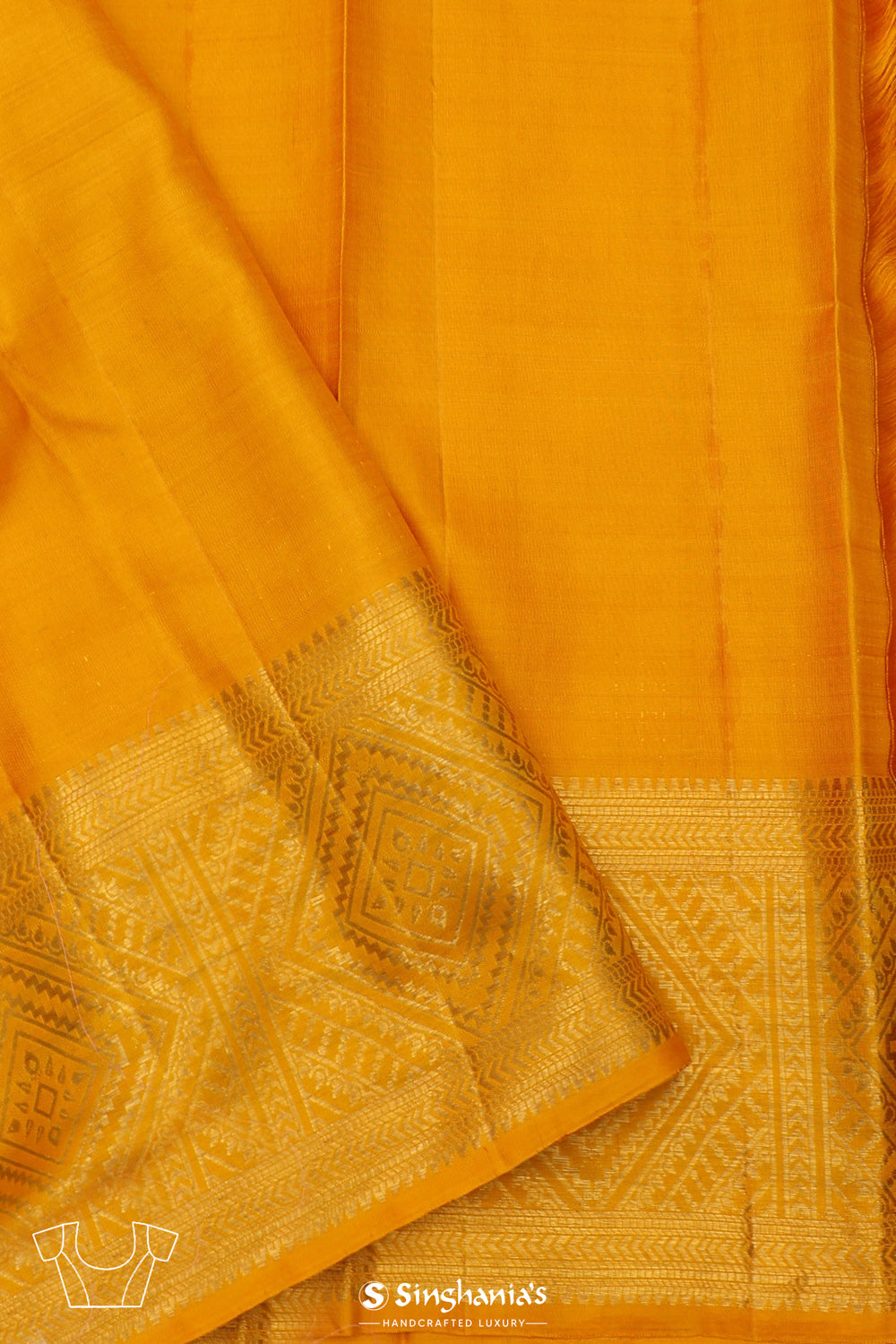 Honey Gold Floral Jaal Kanjivaram Silk Saree