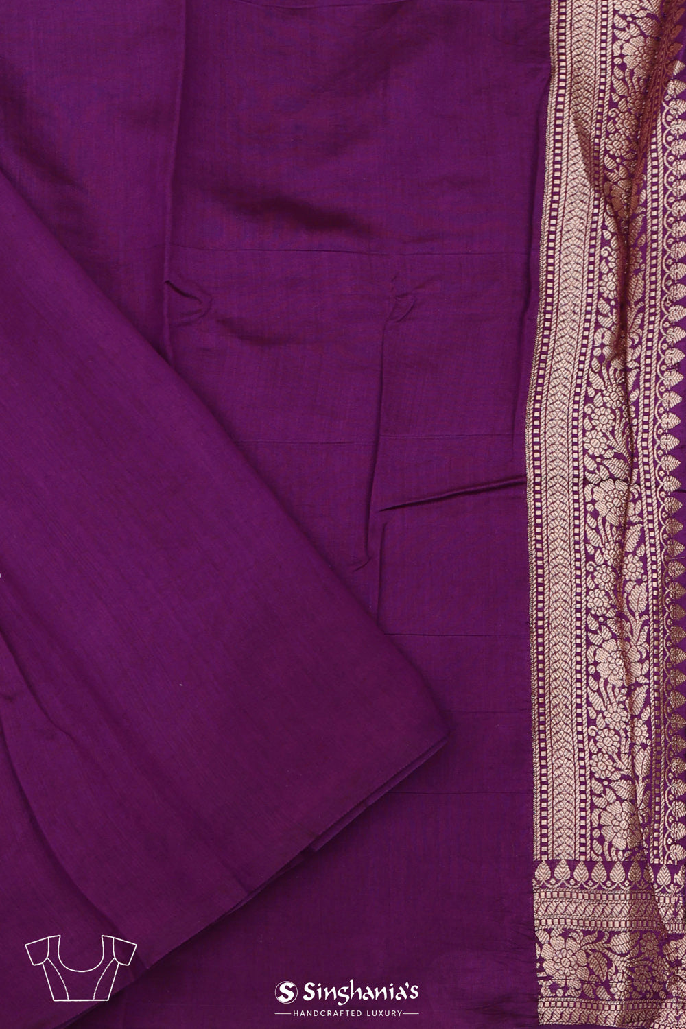 Tacao Purple Chiniya Banarasi Silk Saree