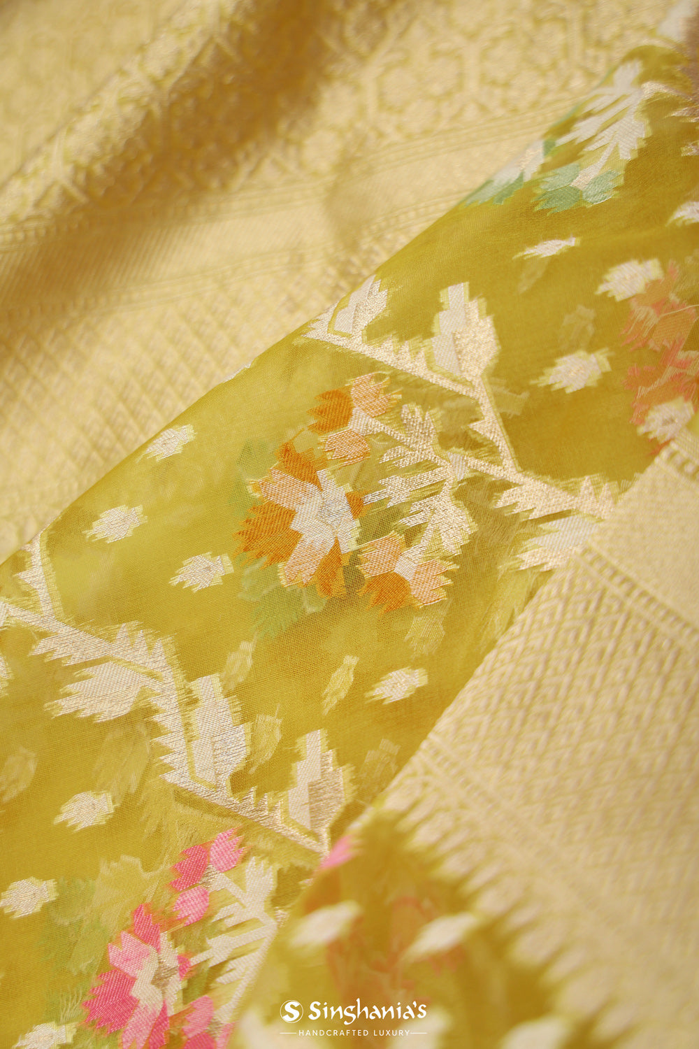 Retro Yellow Tissue Banarasi Saree