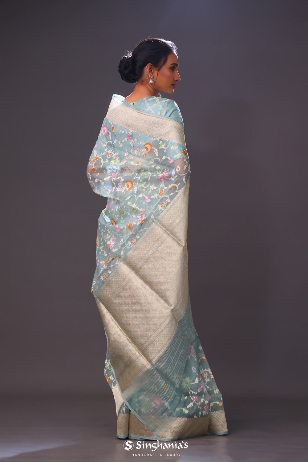 Pastel Green Tissue Banarasi Saree