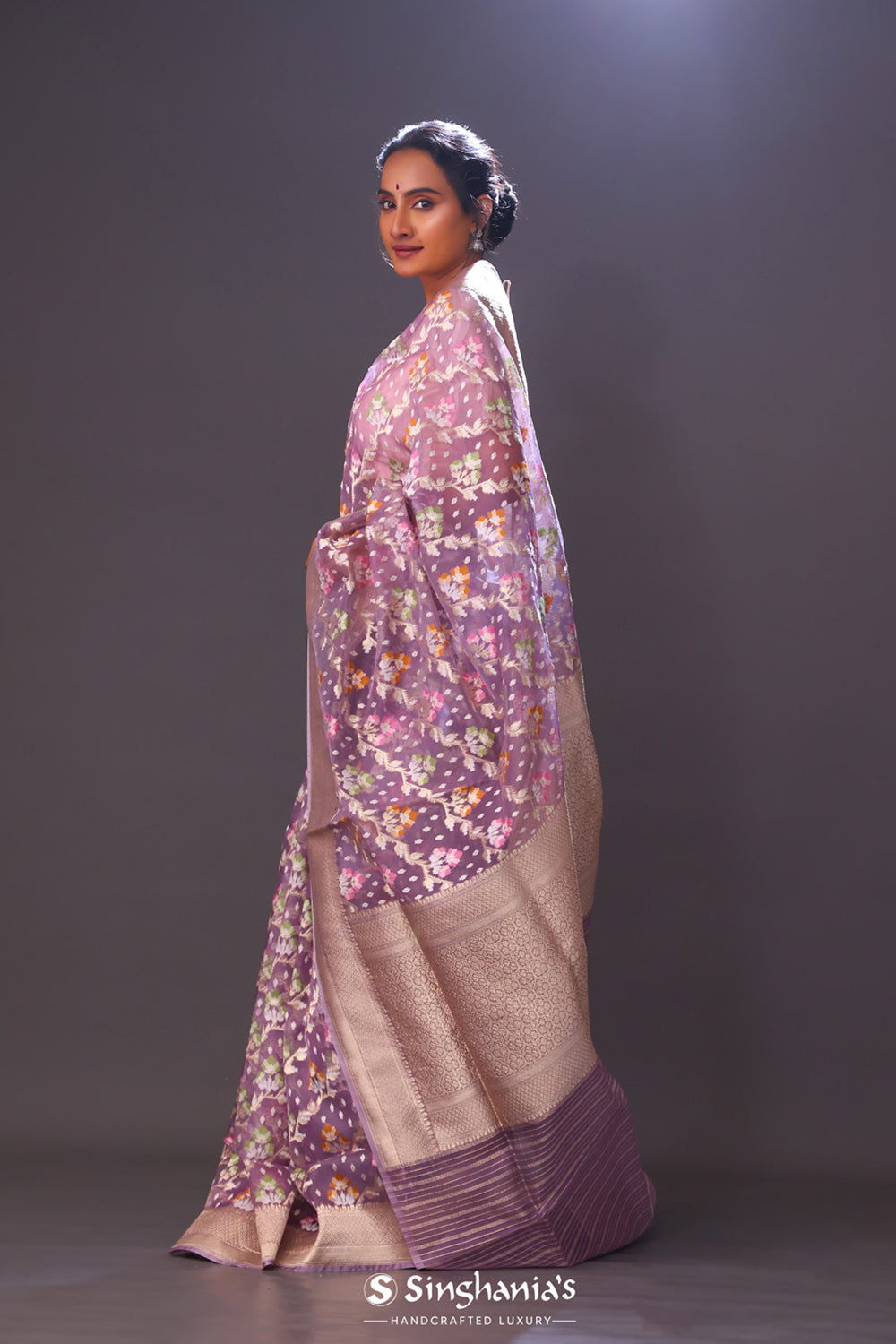 Pastel Purple Tissue Banarasi Saree