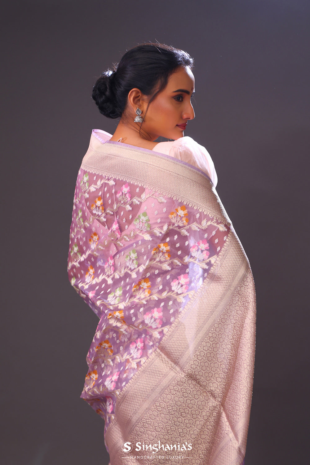 Pastel Purple Tissue Banarasi Saree