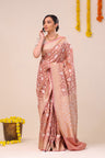 Dusty Pink Banarasi Silk Saree