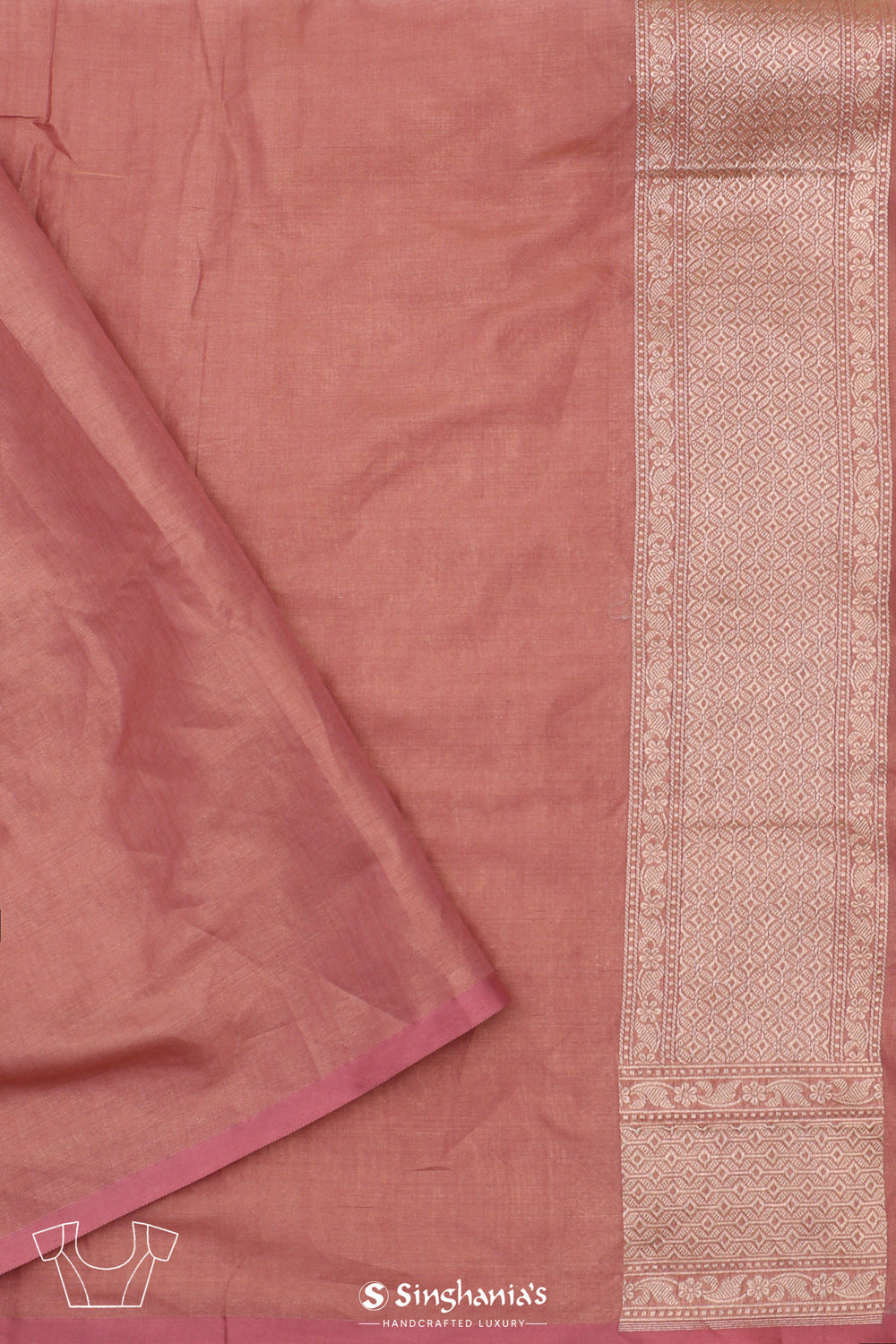 Dusty Pink Banarasi Silk Saree