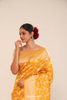 Gold Yellow Chiniya Banarasi Silk Saree