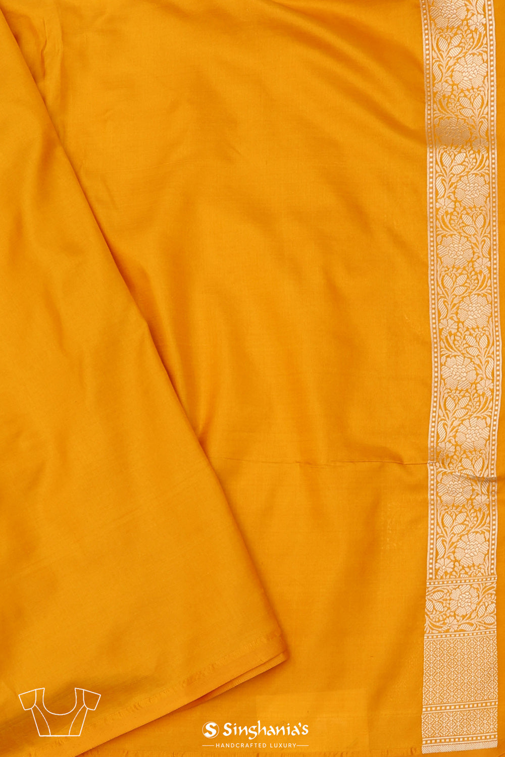 Gold Yellow Chiniya Banarasi Silk Saree