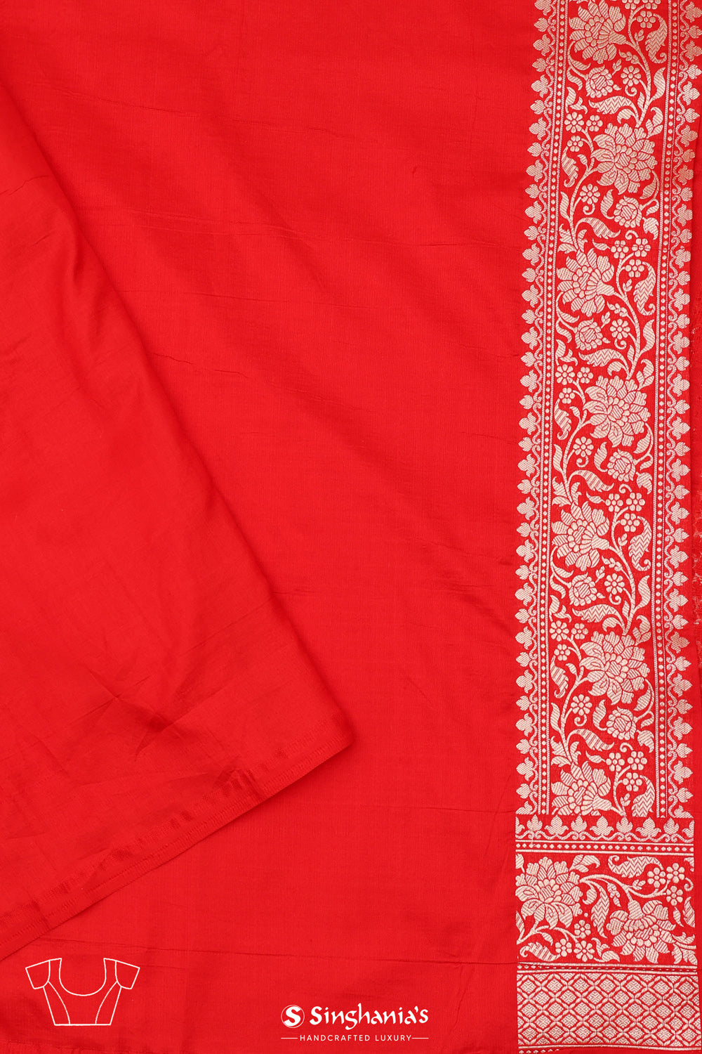 Carnelian Red Chiniya Banarasi Silk Saree