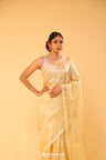 Flax Gold Tissue Banarasi Silk Saree