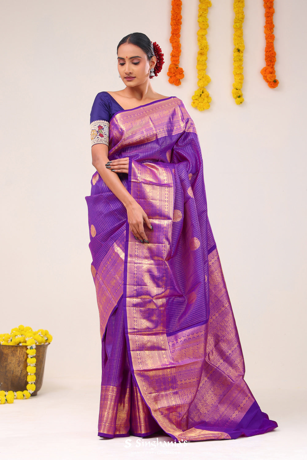 Deep Magenta Heritage Kanjivaram Silk Saree