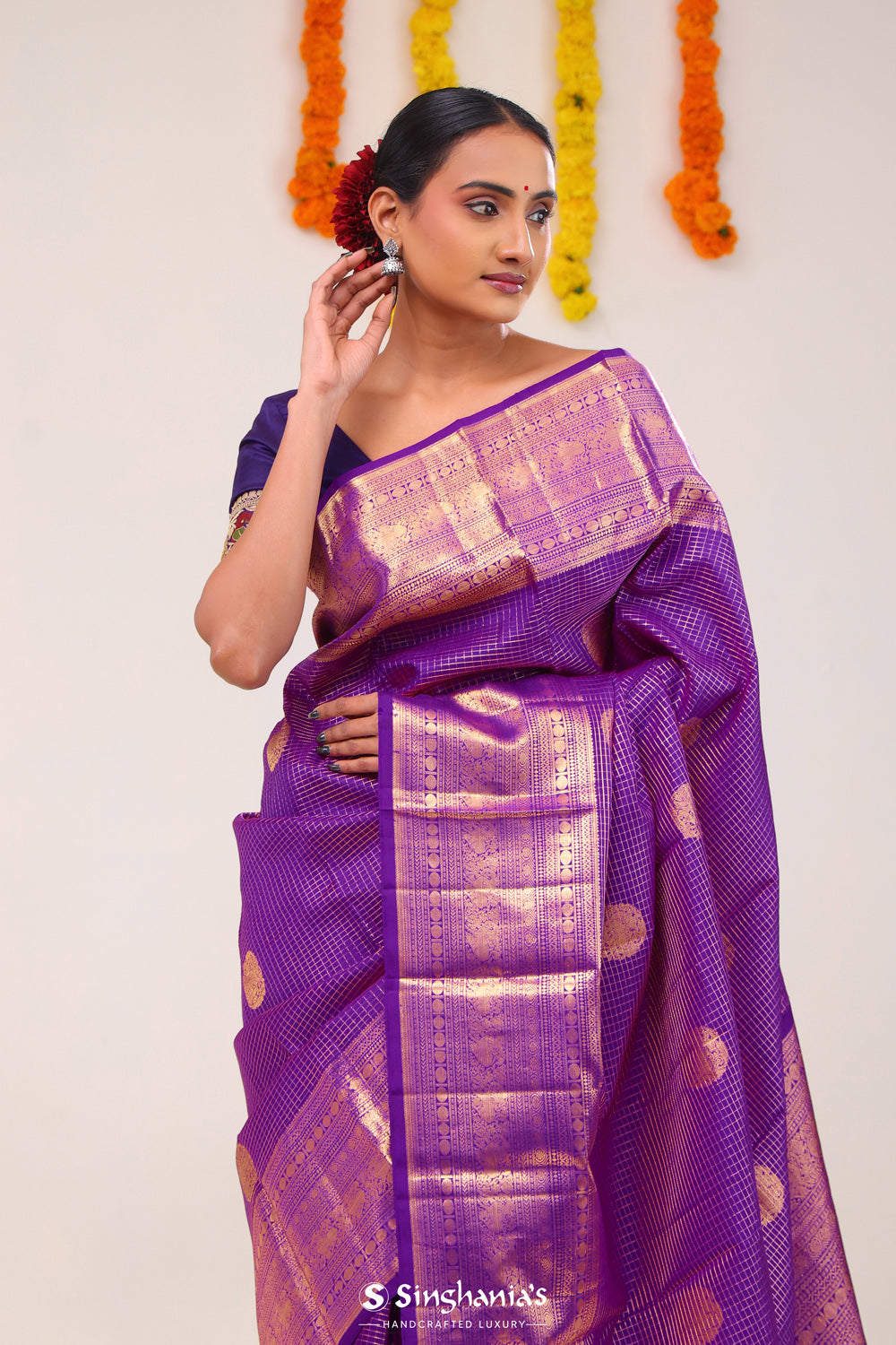 Deep Magenta Heritage Kanjivaram Silk Saree