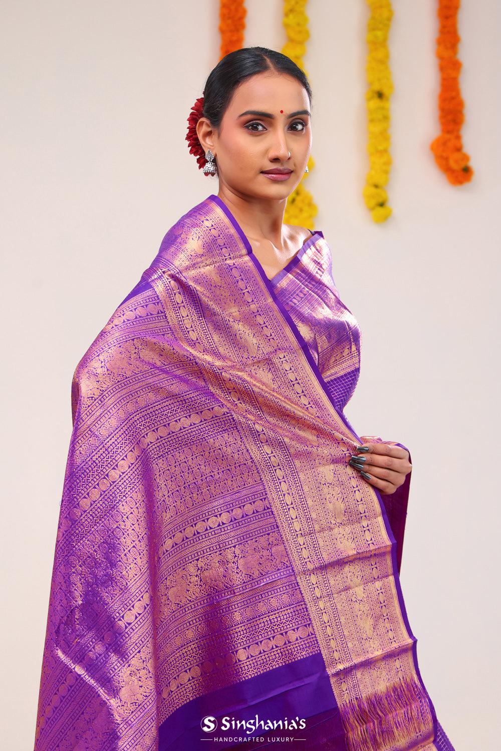 Deep Magenta Heritage Kanjivaram Silk Saree