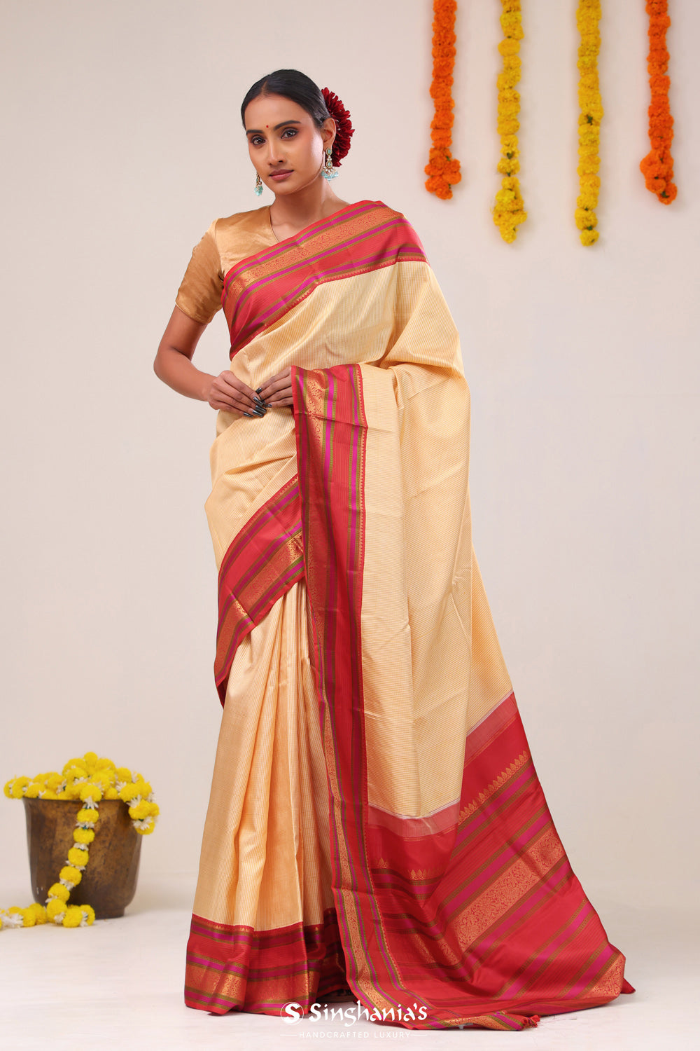 Tuscan Beige Kanjivaram Silk Saree