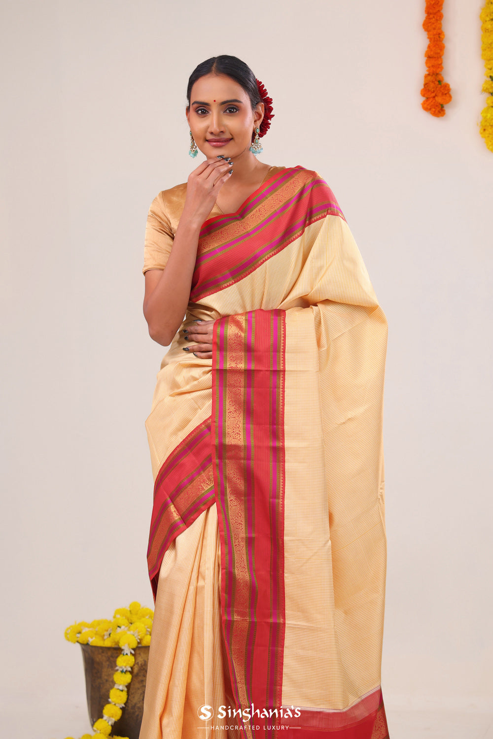 Tuscan Beige Kanjivaram Silk Saree