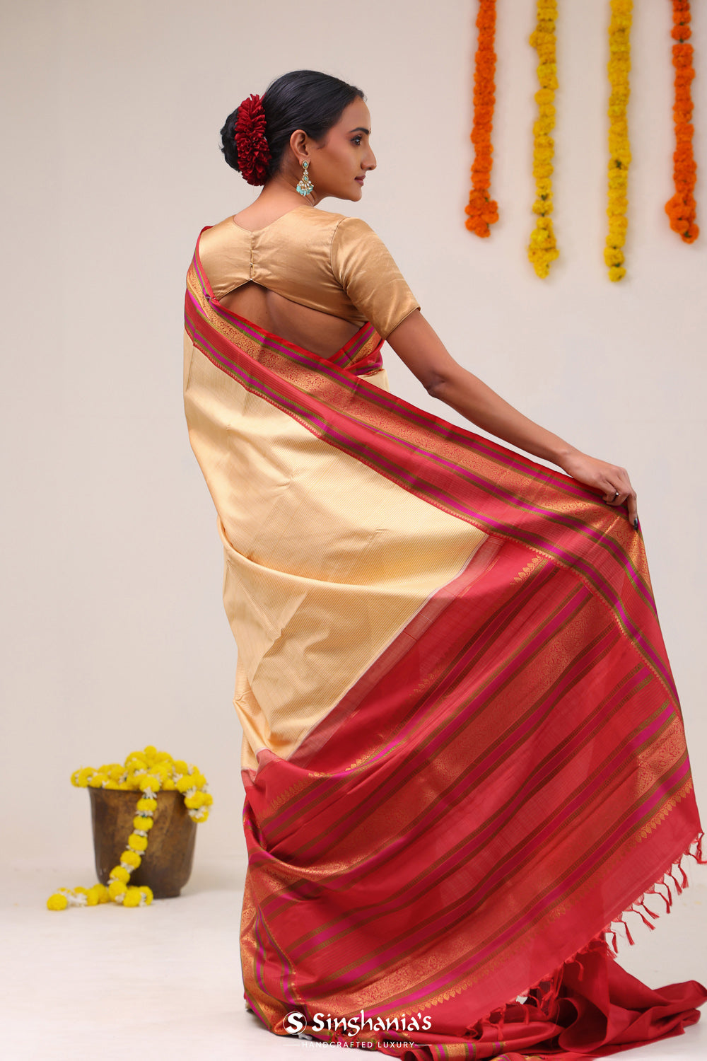 Tuscan Beige Kanjivaram Silk Saree