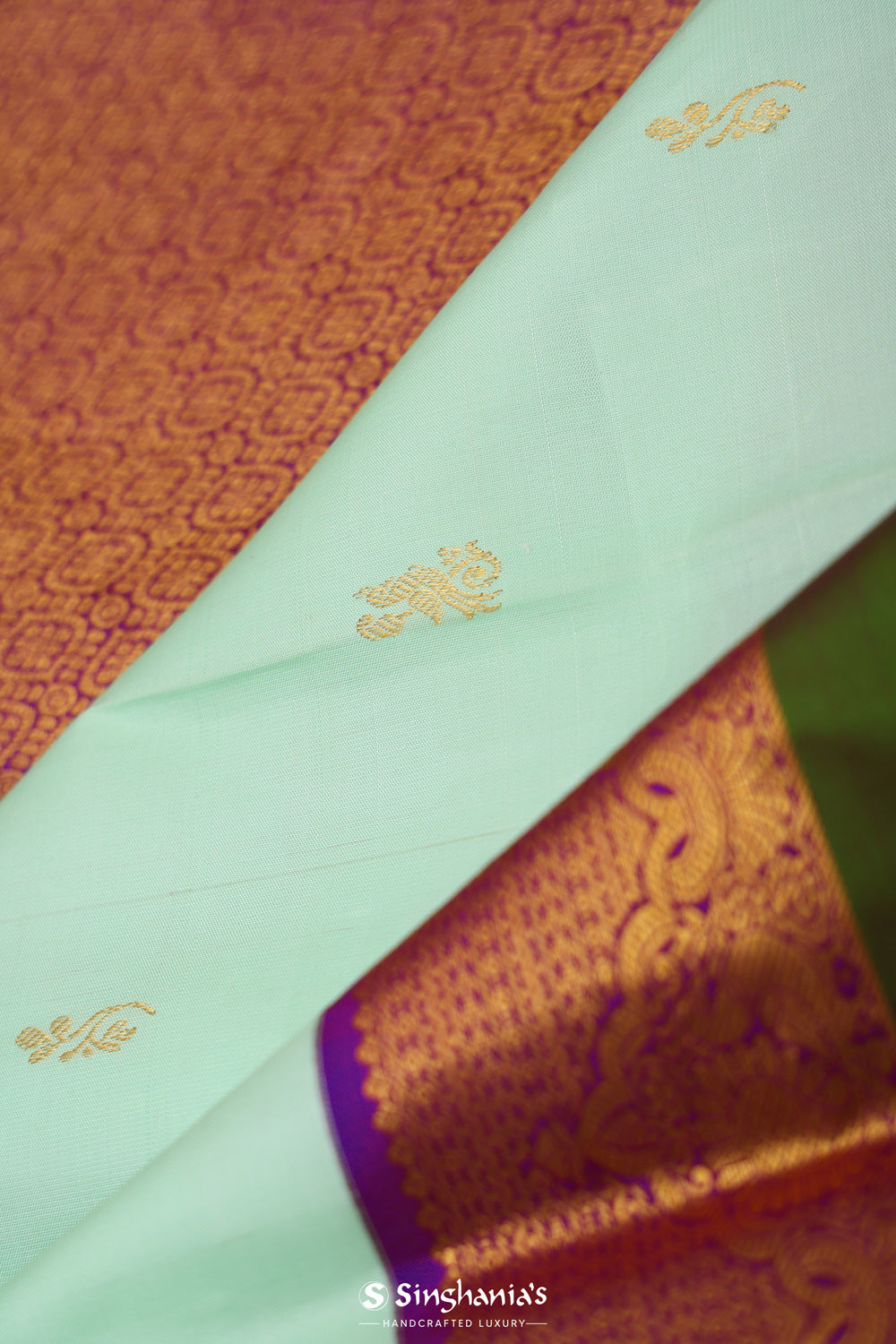 Mint Green Butta Kanjivaram Silk Saree