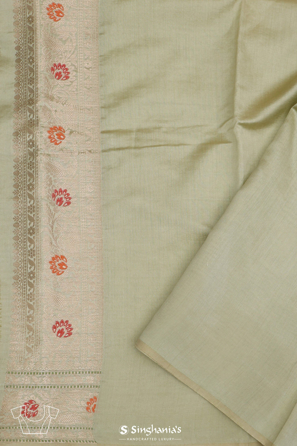 Laurel Green Meenakari Banarasi Silk Saree