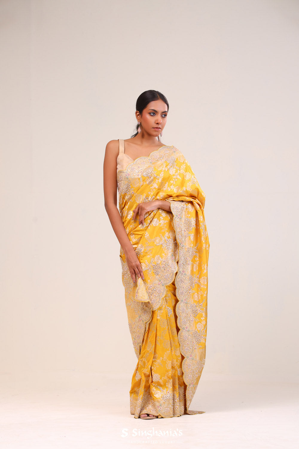 Languid Lavender Organza Handcrafted Saree