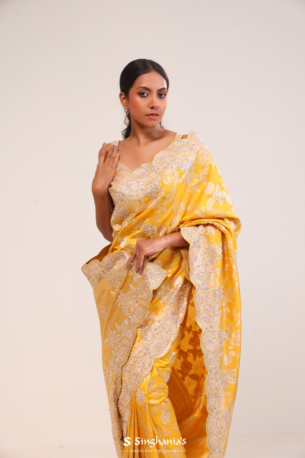 Languid Lavender Organza Handcrafted Saree