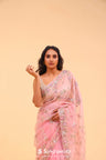 Cameo Pink Organza Handcrafted Saree