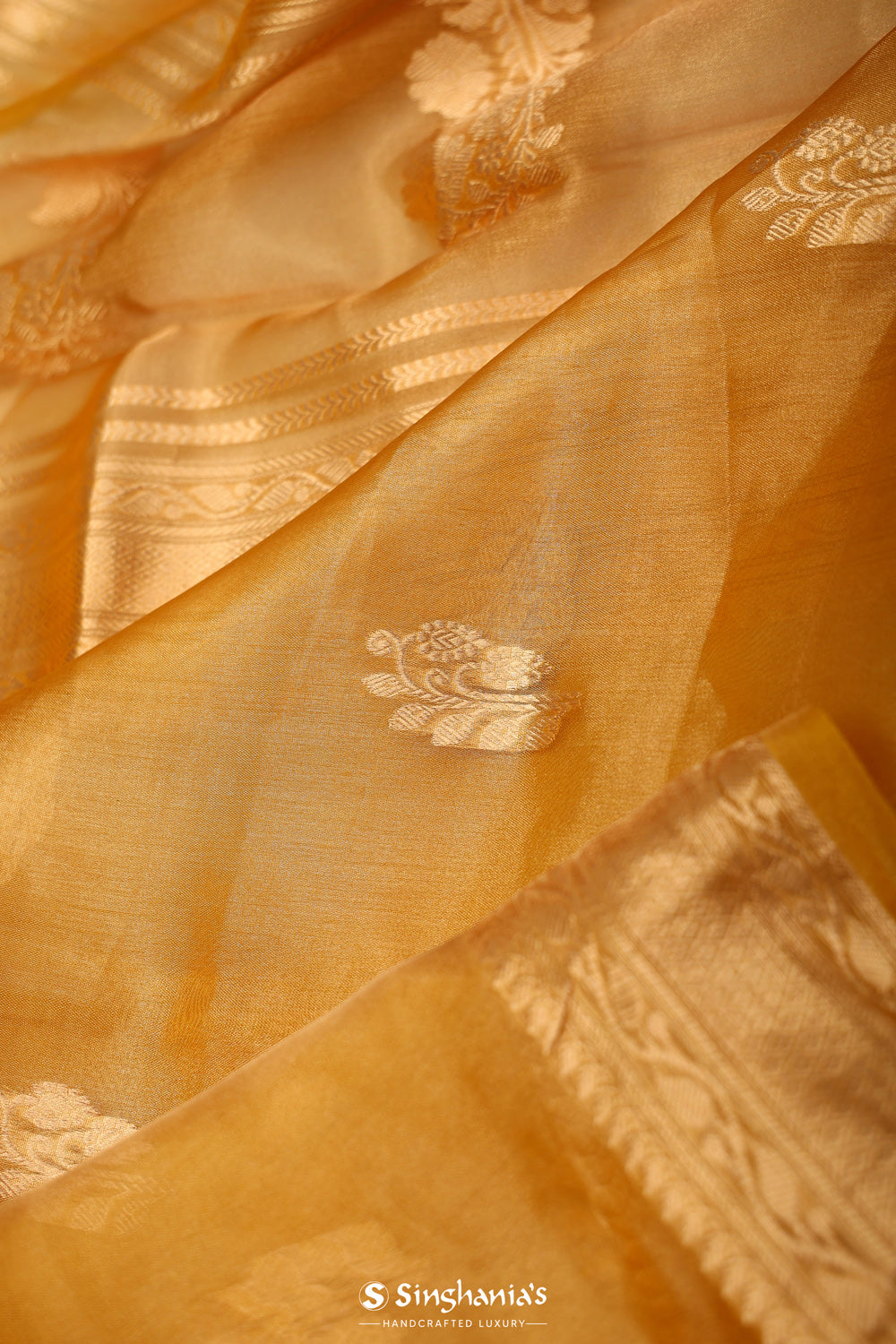 Honey Gold Tissue Chiniya Banarasi Saree