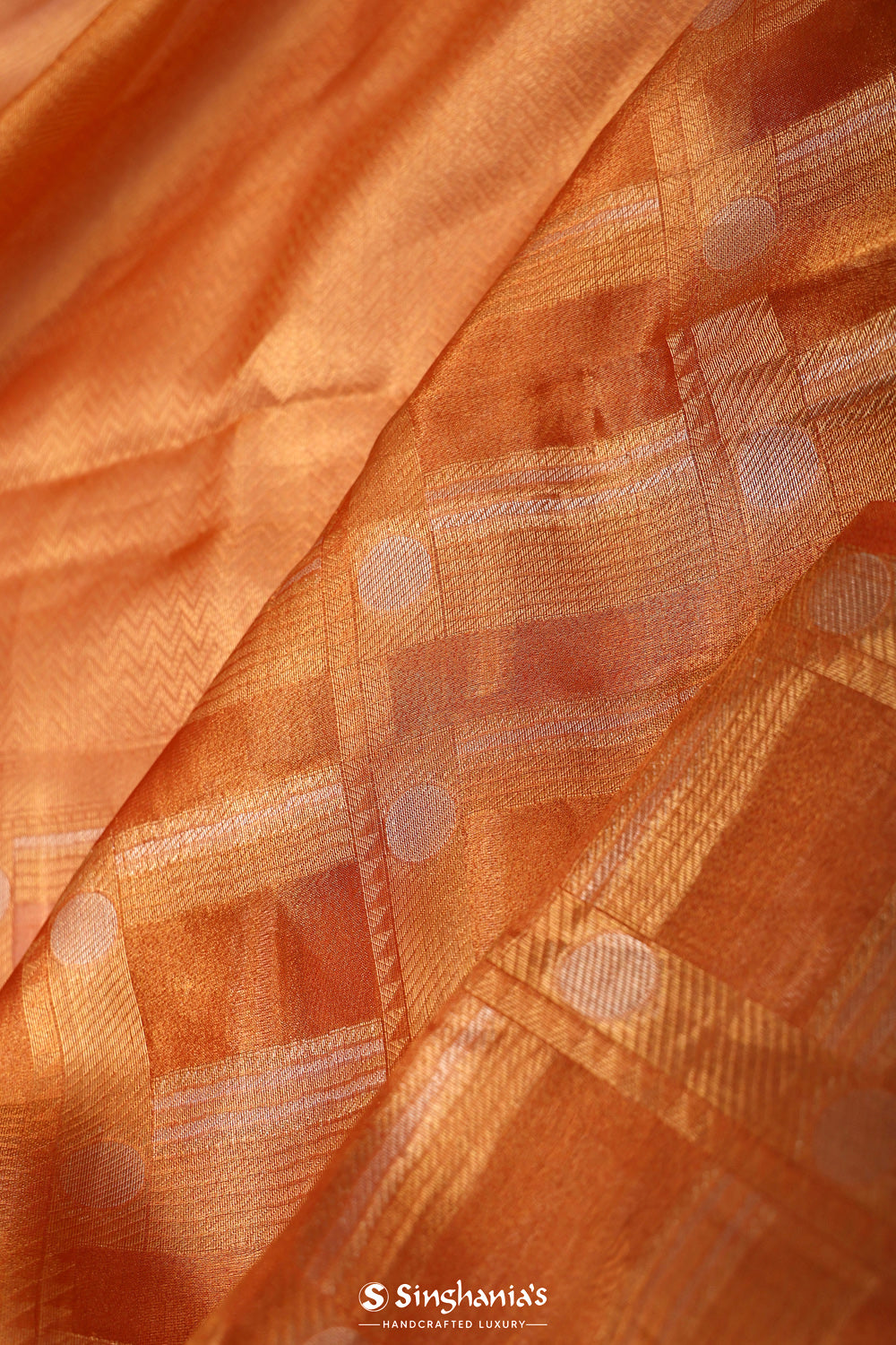 Royal Orange Tissue Chiniya Banarasi Saree