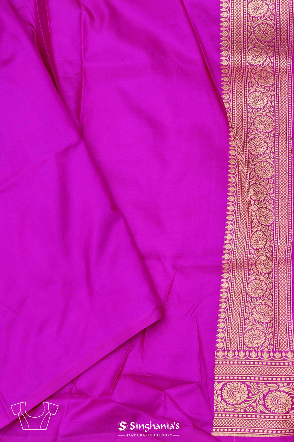 Deep Magenta Chiniya Banarasi Silk Saree