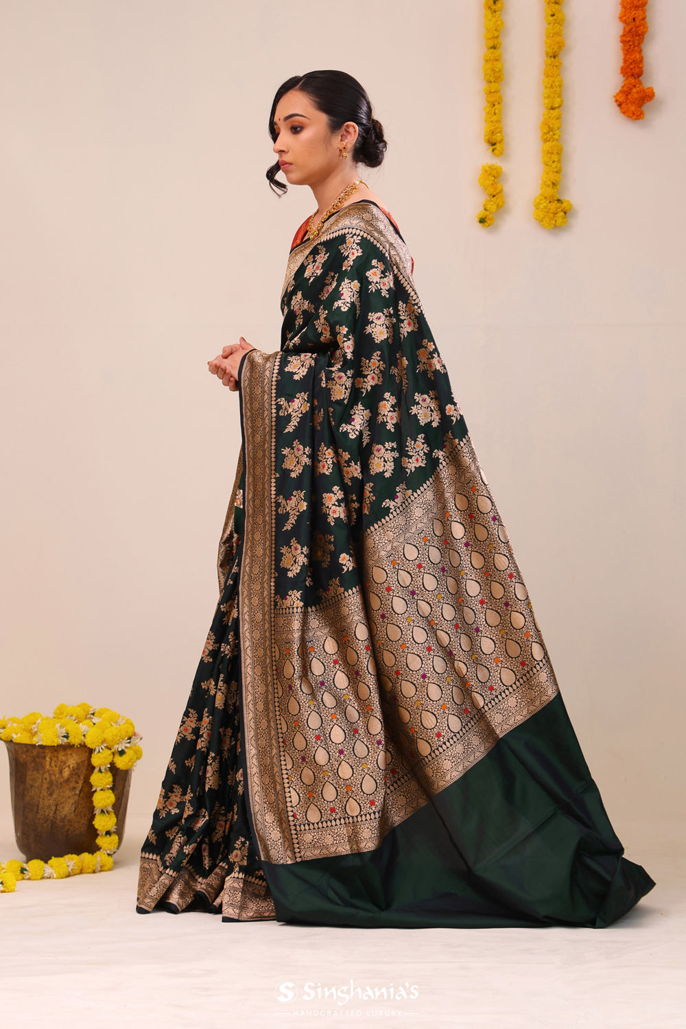 Sacramento Green Butta Banarasi Silk Saree