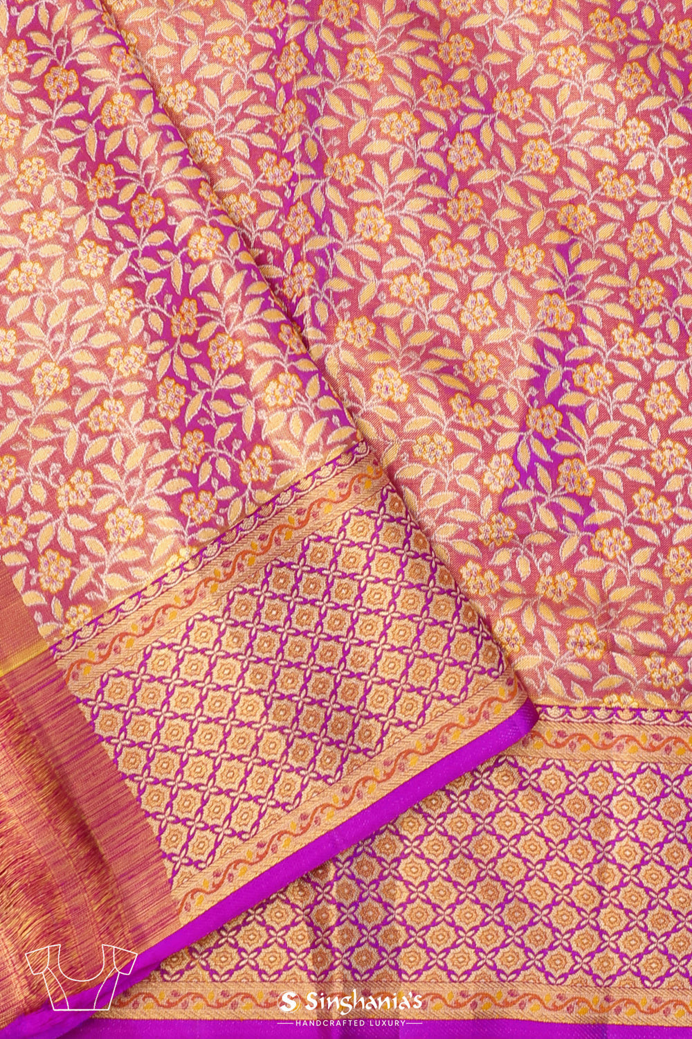 Pale Pink Jaal Kanjivaram Silk Saree