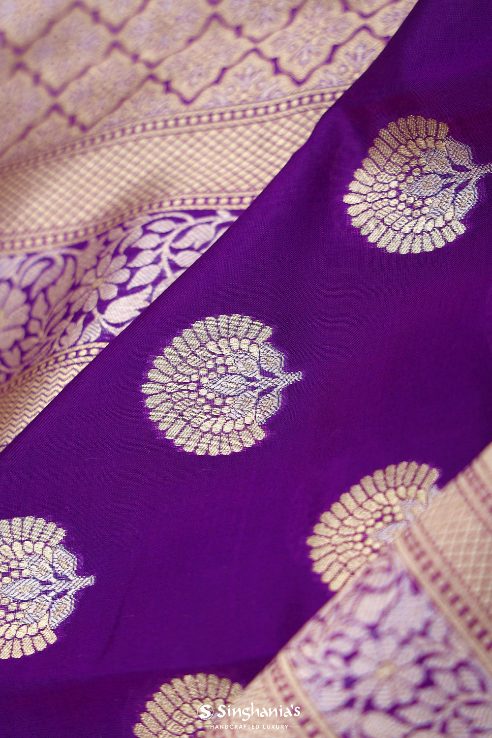 Rebecca Purple Butta Banarasi Silk Saree