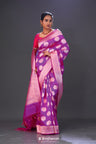 Fuchsia Purple Butta Banarasi Silk Saree