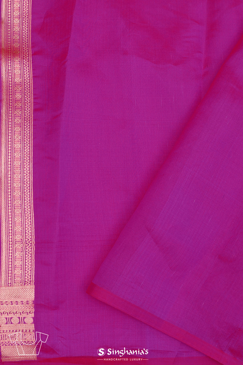 Fuchsia Purple Butta Banarasi Silk Saree