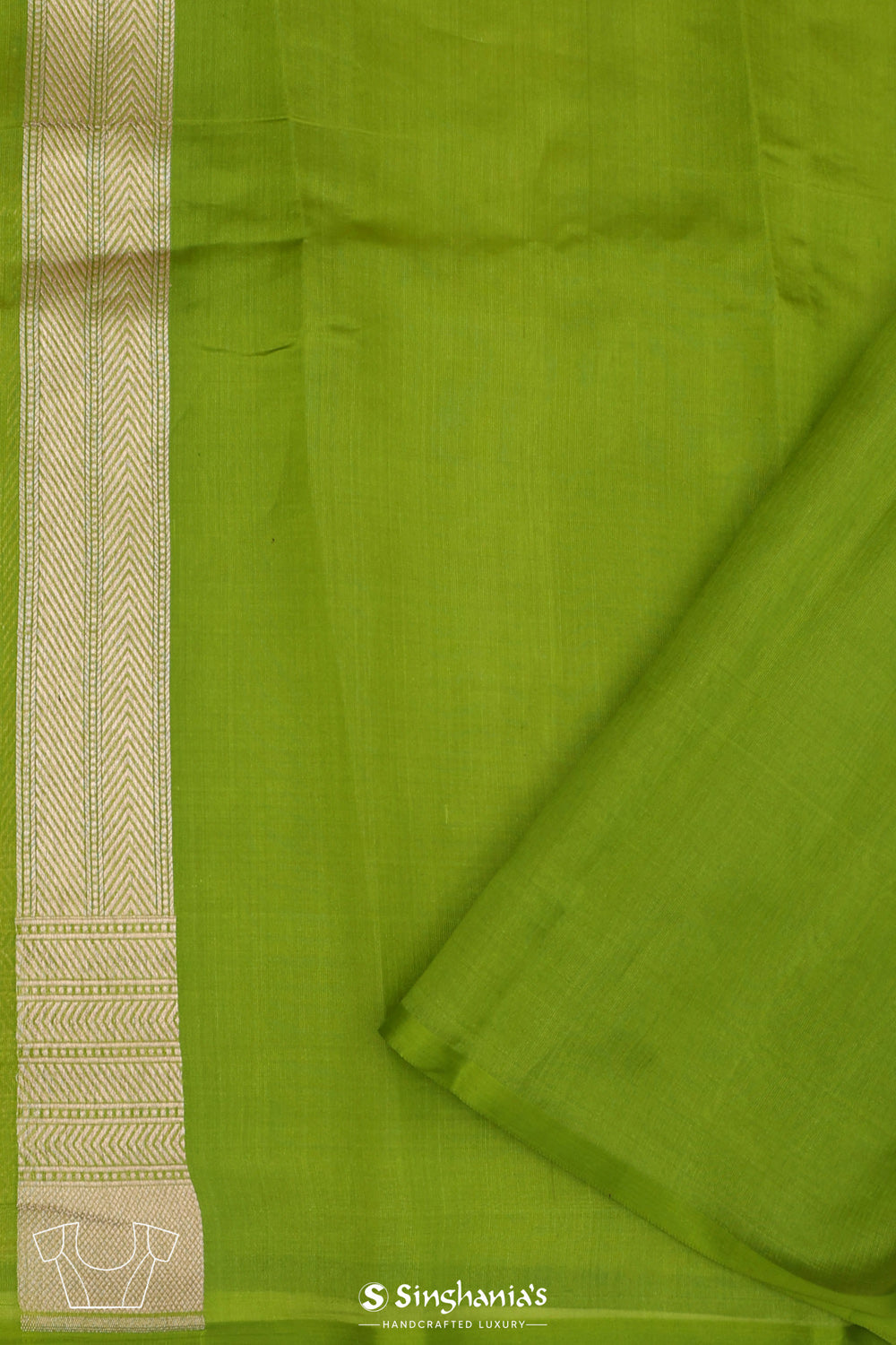 Apple Green Butta Banarasi Silk Saree