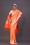 Royal Orange Meenakari Banarasi Silk Saree