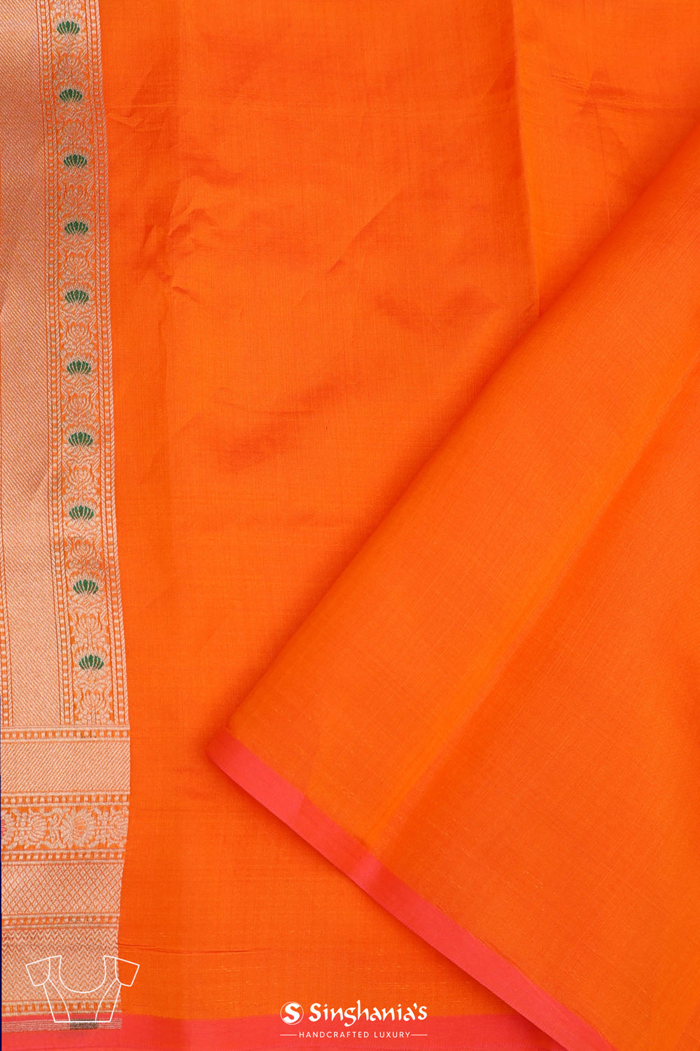 Royal Orange Meenakari Banarasi Silk Saree