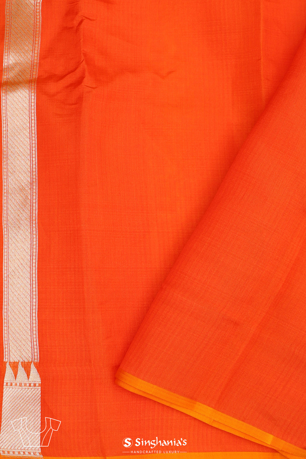 Dark Orange Jaal Banarasi Silk Saree