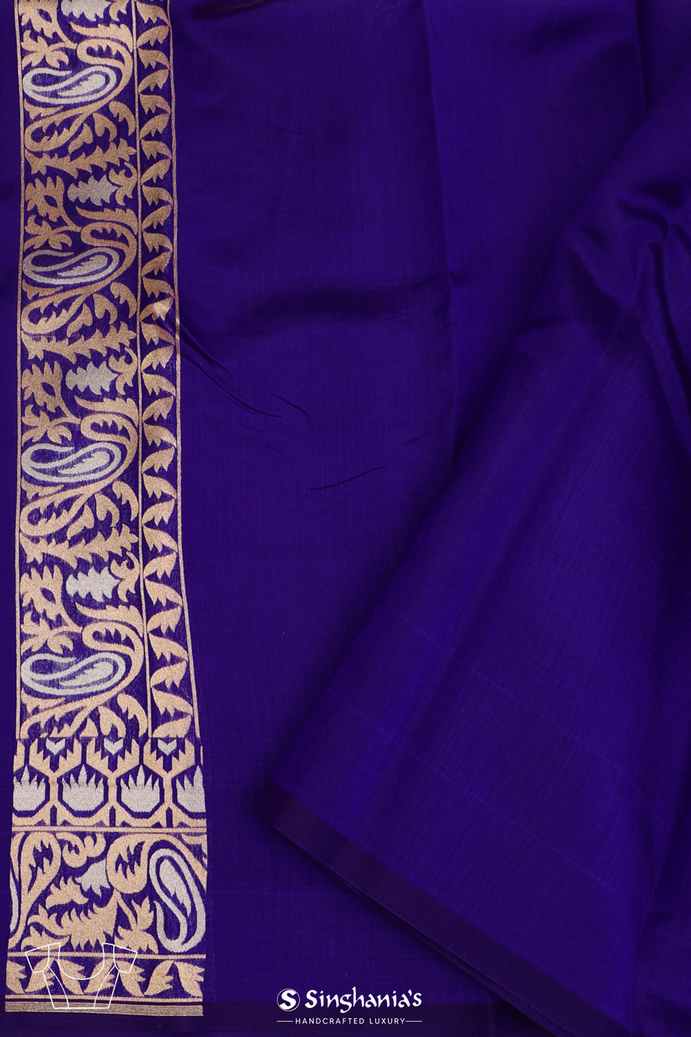 Kingfisher Purple Floral Banarasi Silk Saree