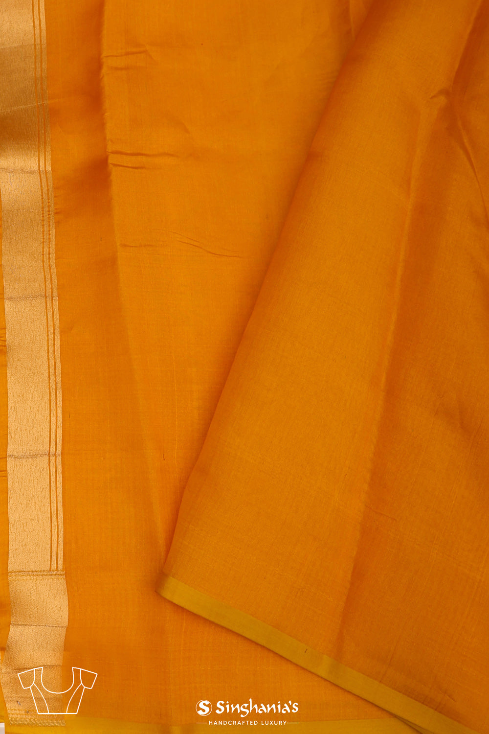 Deep Saffron Jaal Banarasi Silk Saree