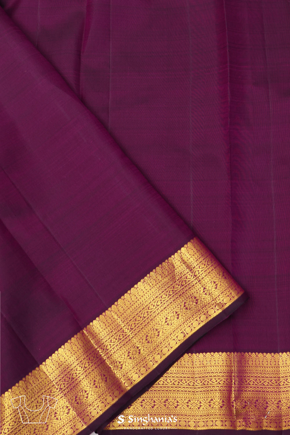 Royal Purple Butti Kanjivaram Silk Saree