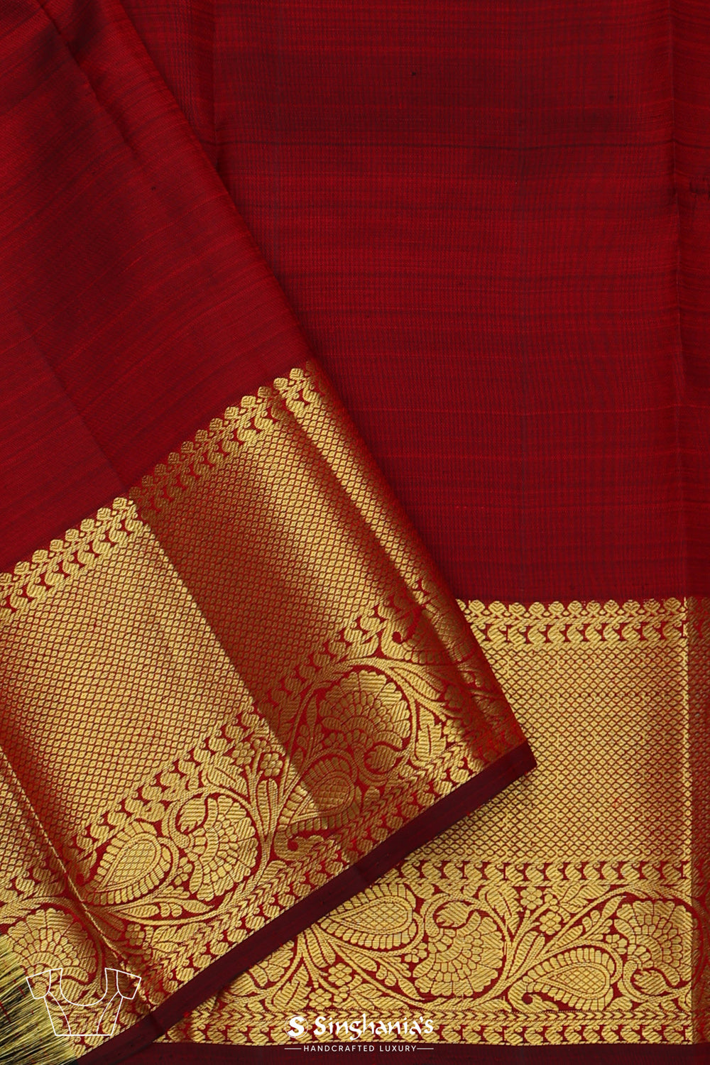 Classic Maroon Paisley Kanjivaram Silk Saree