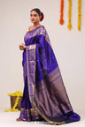 Sapphire Blue Butti Kanjivaram Silk Saree