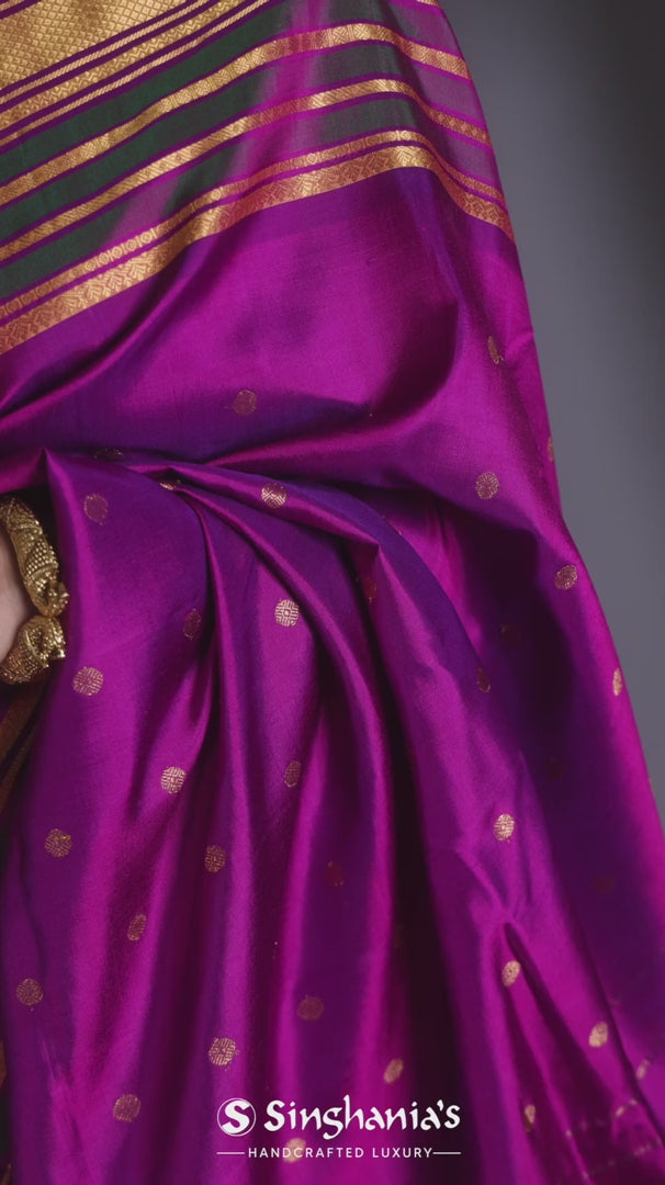 Magenta Pink Woven Traditional Banarasi Silk Saree – zarikaariindia.com