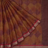Earthy Brown Tissue Embroidery Saree With Stone Work - Singhania's