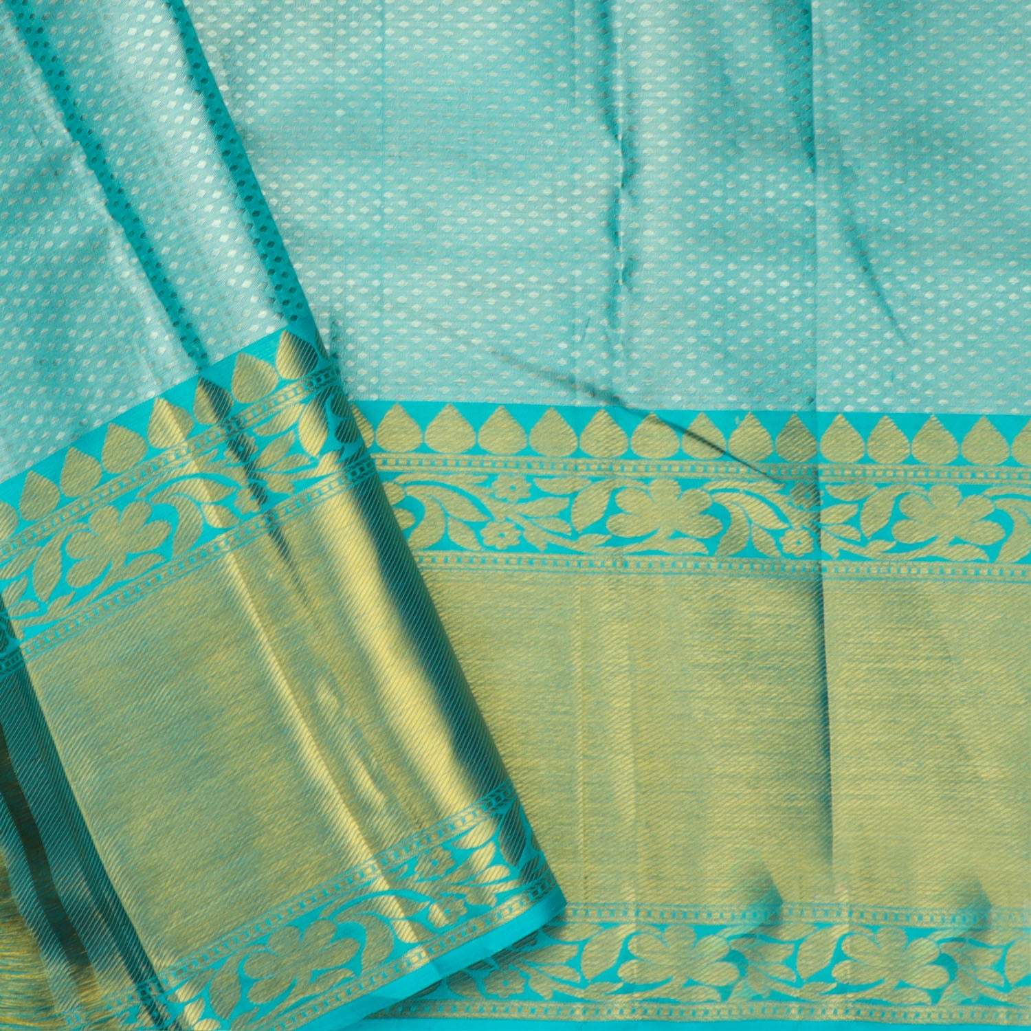Gold Tissue Kanjivaram Silk Saree With Nature Inspired Motifs - Singhania's