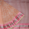 Peach Georgette Banarasi Saree With Floral Geometrical Pattern - Singhania's