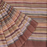 Multicolor Tussar Printed Saree With Horizontal Stripes Pattern - Singhania's