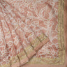 Light Brown Printed Chanderi Saree With Sequin Embroidery - Singhania's