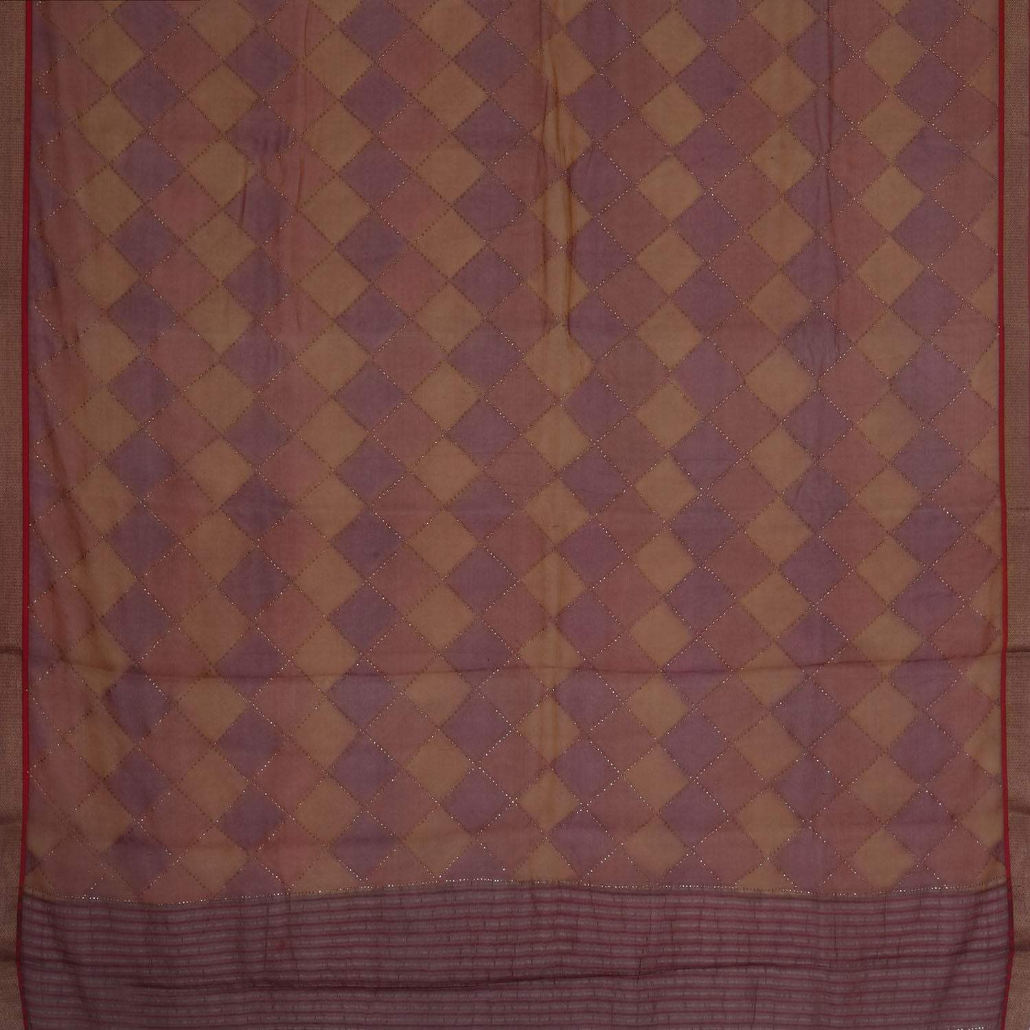 Earthy Brown Tissue Embroidery Saree With Stone Work - Singhania's