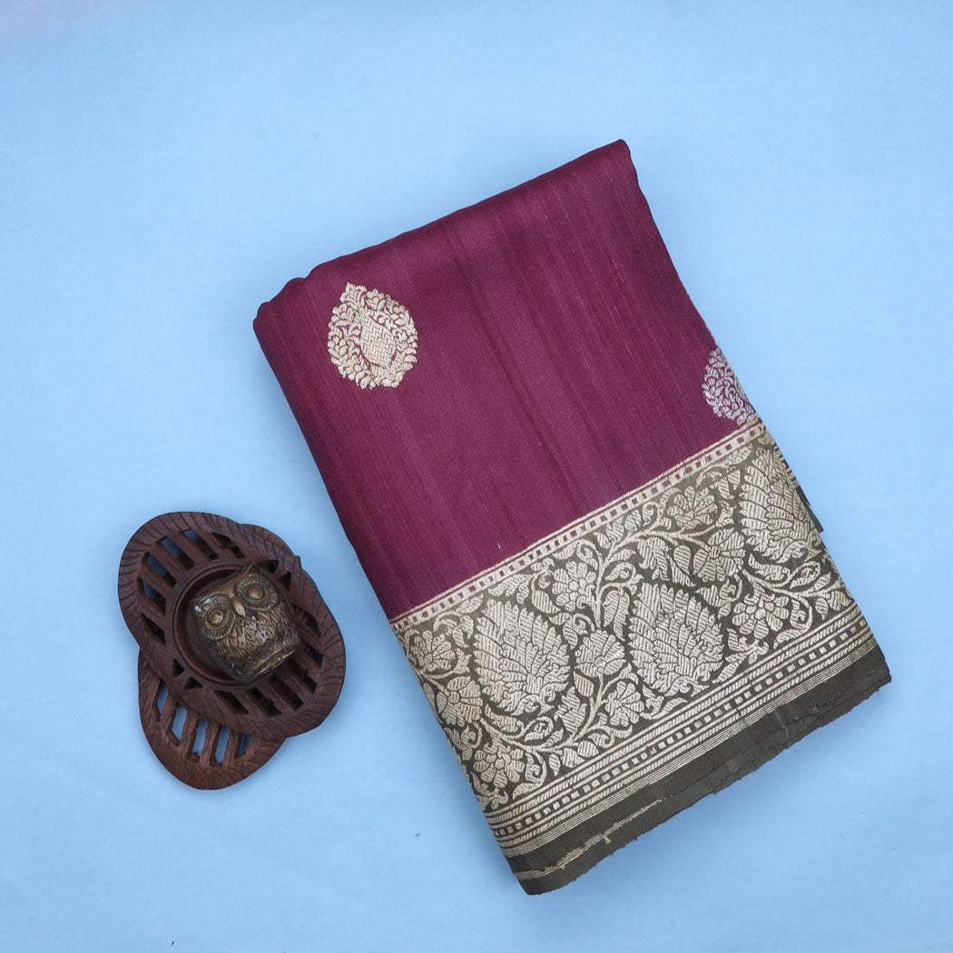 Buy Orange Tussar Silk Saree Online in USA with Antique Zari Pallu – Pure  Elegance