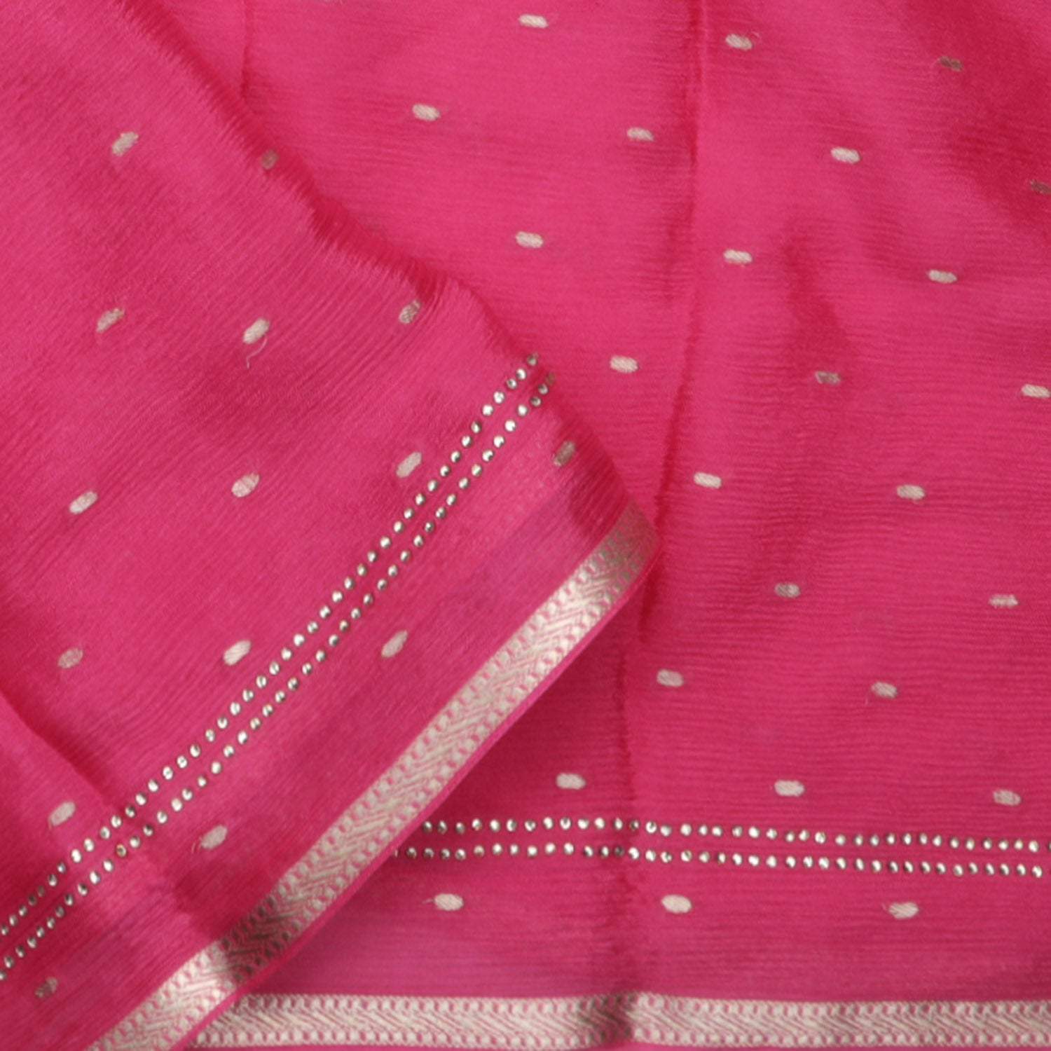 Pink Ombre Chiffon Saree With Stone Embroidery - Singhania's